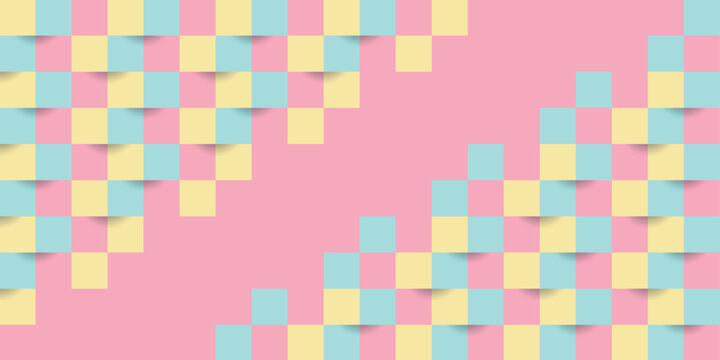 Pastel Colored Checkerboard Pattern Design Background