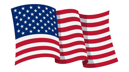 American flag waving patriotic symbol of independence and freedom isolated © Luqman
