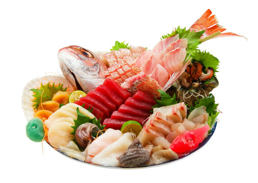 鯛のお頭付きお造りの切抜き
