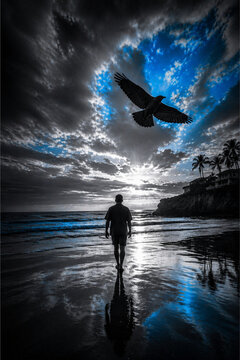 Silhouette Of a Man And The Sky