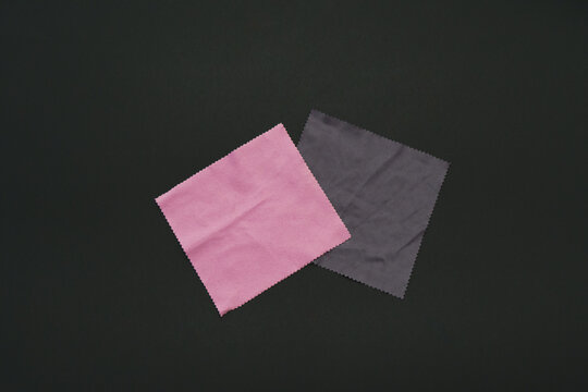 Microfiber Silk Lens Glasses Cleaning Cloth on Minimal Black Background