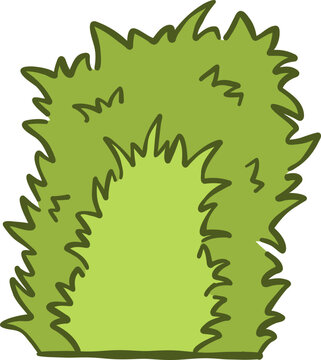 Hand Drawn Cute Cartoon Green Bushes Illustration