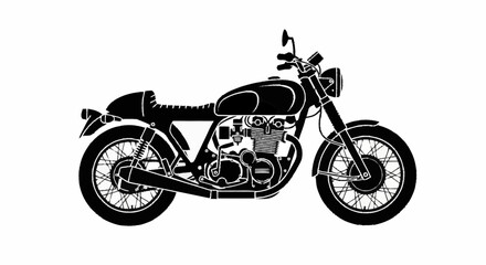 Obraz premium Black Royal Enfield Motorcycle Illustration.