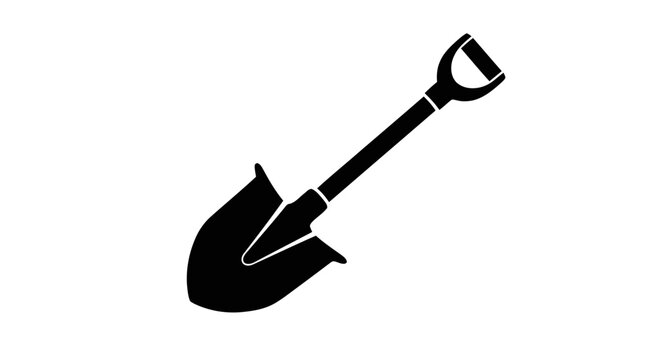 Black shovel icon graphic design.