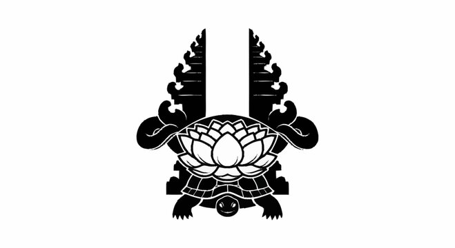 Black Thai Turtle Logo Design.