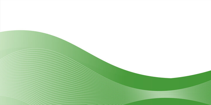 Green banner, abstract green background with wave. vector