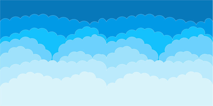 Blue Sky Cloud Seamless Pattern Vector Minimal Cute Wallpaper Background