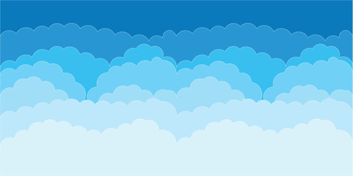 Blue Sky Cloud Seamless Pattern Vector Minimal Cute Wallpaper Background