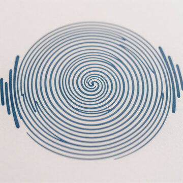 Pastel Art Black Microphone. Rhythmic Circular Spiral Sound Wave Pattern From Lines