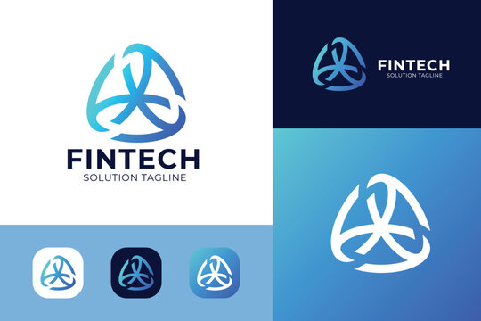 Fintech Blockchain Crypto Technology Logo Template