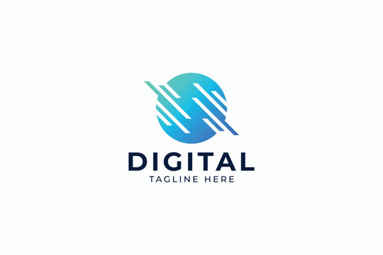 Digital Data Speed & Broadband Tech Logo Template