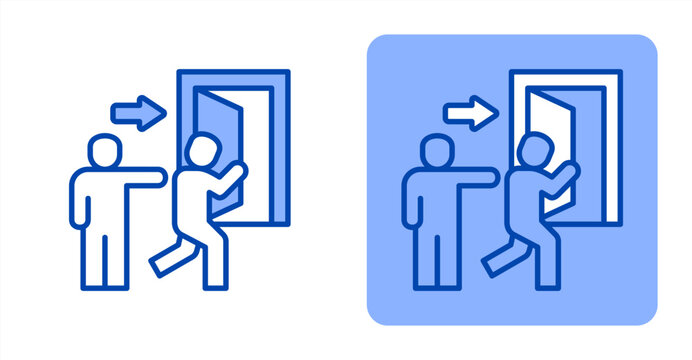 Layoff icon, with contrast background.