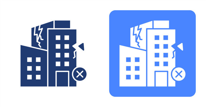 Business Failure icon, with contrast background.