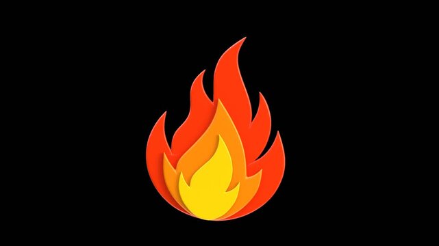 3D Red Fire Animation