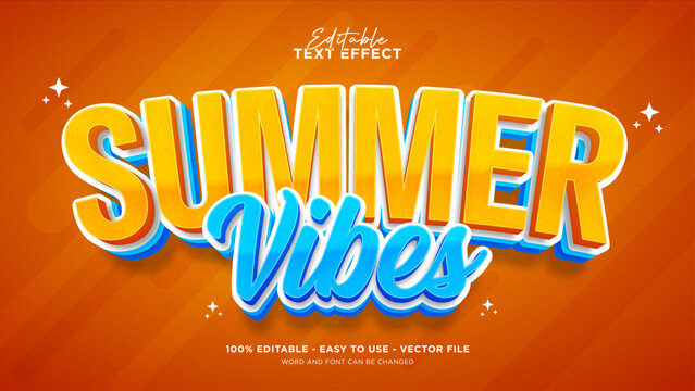 Editable summer text effect, hype text style effect