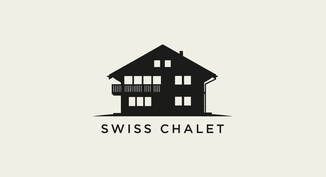 Swiss Chalet House Logo Design.