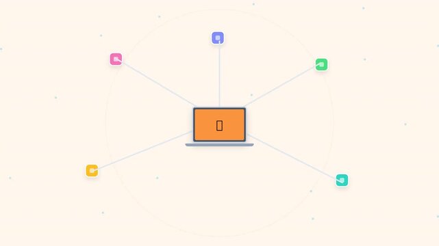 Dynamic Computer Screen Animation in a Minimalist Motion Video Showcasing Technology and Innovation