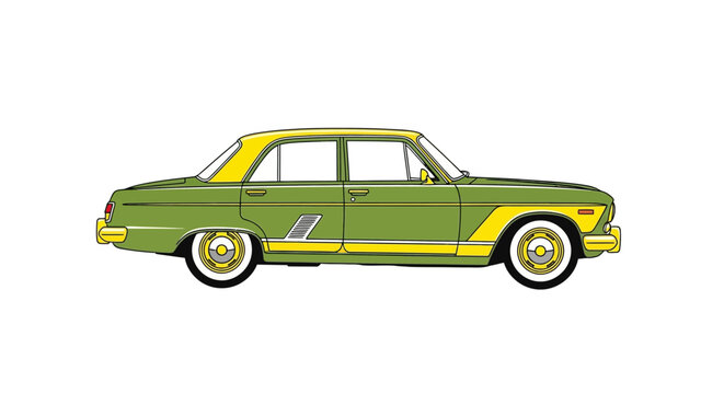 Green Vintage Classic Car Model.