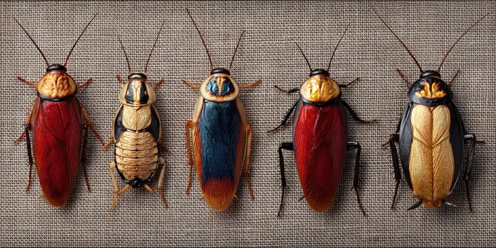 Cockroach concept with 6-legged insect pest