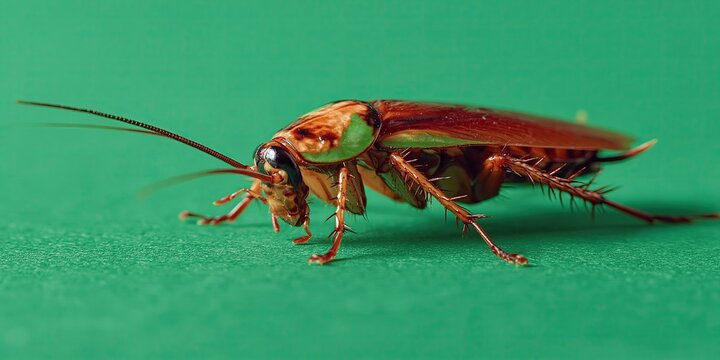Cockroach concept with 6-legged insect pest