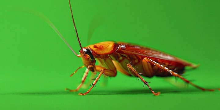 Cockroach concept with 6-legged insect pest