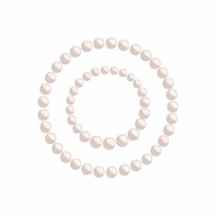Obraz premium Elegant Circle of Lustrous Pearls on a Clean White Background