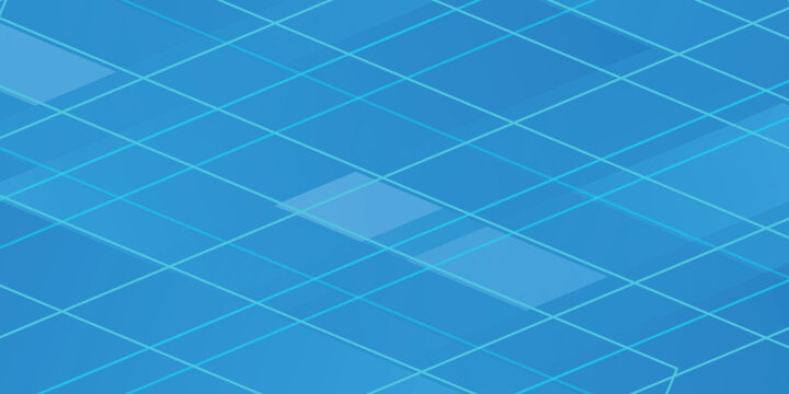 Abstract Blue Geometric Isometric Grid Pattern Background