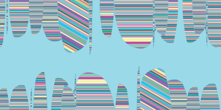 Abstract Colorful Pattern with Dynamic Striped Organic Shapes