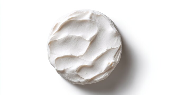 Smooth and Creamy White Whipped Topping with Elegant Texture on a Plain Background for Culinary and Dessert Presentations