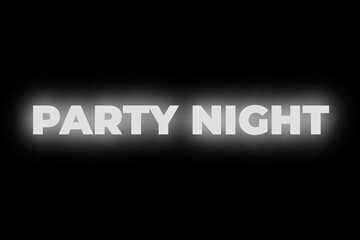 Neon glowing party night text effect isolated on transparent background for event design. png © Family-stock-photo