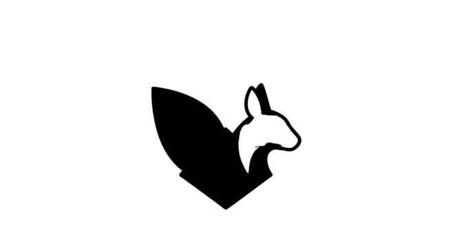 Black silhouette of a fox head