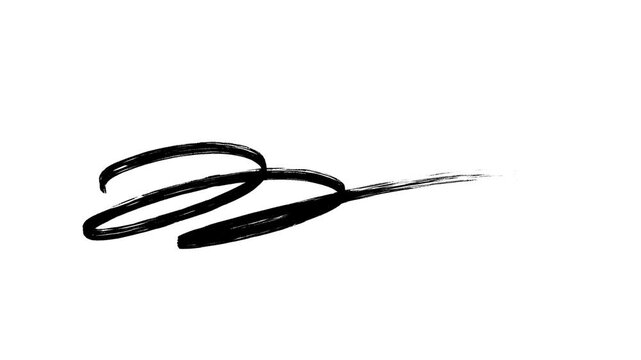 Bold white brush stroke stands out dynamically on black background, creating a minimal, modern, and creative accent for digital or print design.