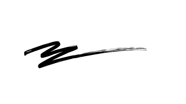 Bold white brush stroke stands out dynamically on black background, creating a minimal, modern, and creative accent for digital or print design.