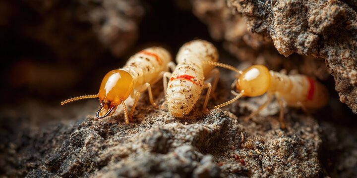 Photo of termites in dirt - colony of insect pests