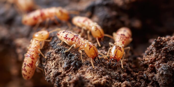 Photo of termites in dirt - colony of insect pests