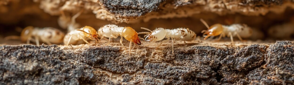 Photo of termites in dirt - colony of insect pests