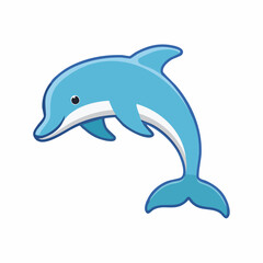 Obraz premium Cartoon Dolphin Illustration