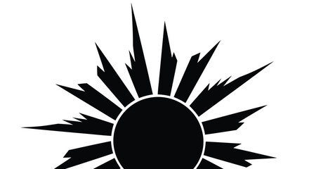 A black sun symbol with rays extending outwards © EmayetHossen