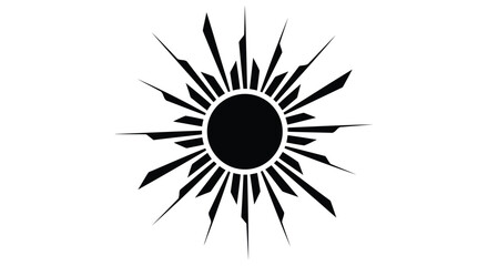 A black sun symbol with rays extending outwards © EmayetHossen