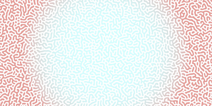 Abstract Reaction-diffusion Turing pattern natural texture blue and red gradient color scheme. Linear design with biological algorithm psychedelic background. Reaction-diffusion or truing patter	