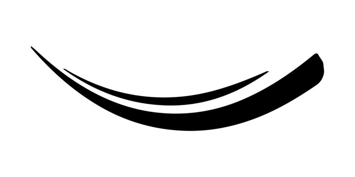 minimal abstract black oval brush stroke shape vector illustration with smooth curved line and modern monochrome geometric design on white background