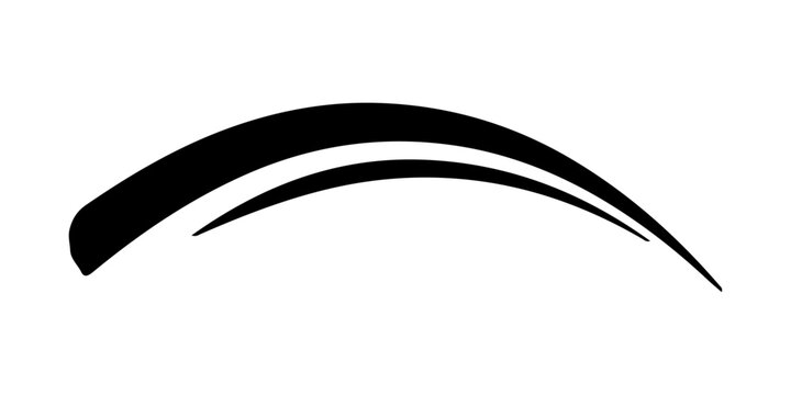 minimal abstract black oval brush stroke shape vector illustration with smooth curved line and modern monochrome geometric design on white background