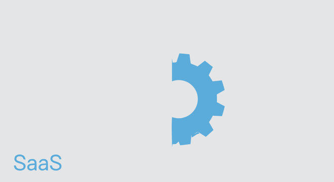 Blue gear icon for SaaS application.