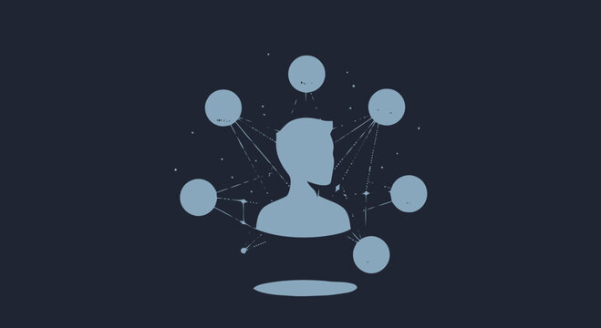 Businessman with network connections profile.