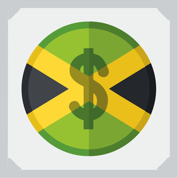 Jamaica Flag Dollar Coin Icon