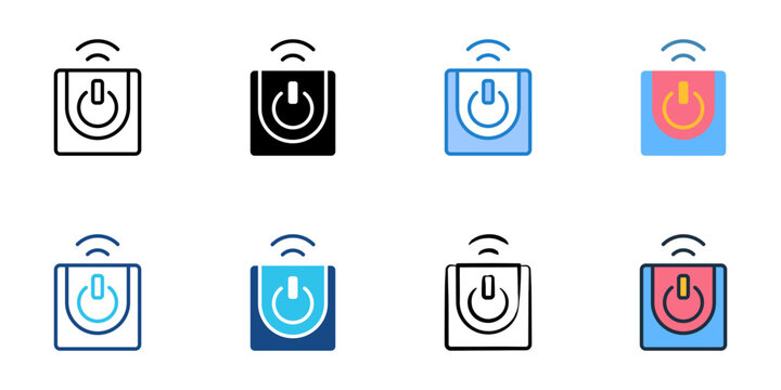 Smart outlet icons set multiple style collection. Editable stroke 
