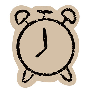 Alarm Clock scrapbook collage style, timer doodle, timepiece icon, watch sketch, morning graphic, deadline symbol, reminder clipart, aesthetic paper elements