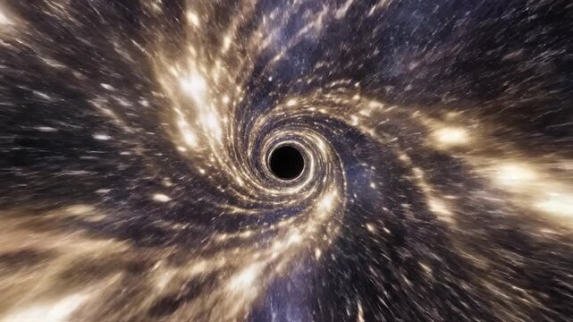 Black Hole Swirling Purple Galaxy Space.