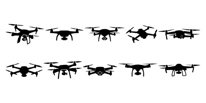 drone silhouette on white background