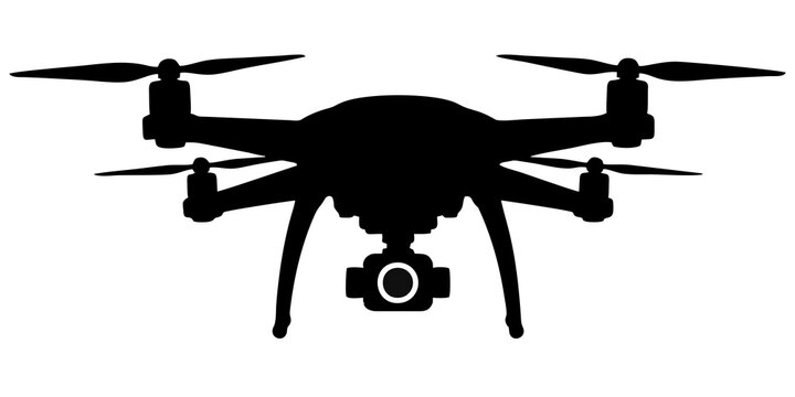 drone silhouette on white background